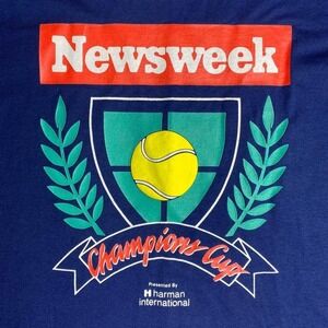 Vintage 90s Adidas Newsweek Champions Cup tennis shirt